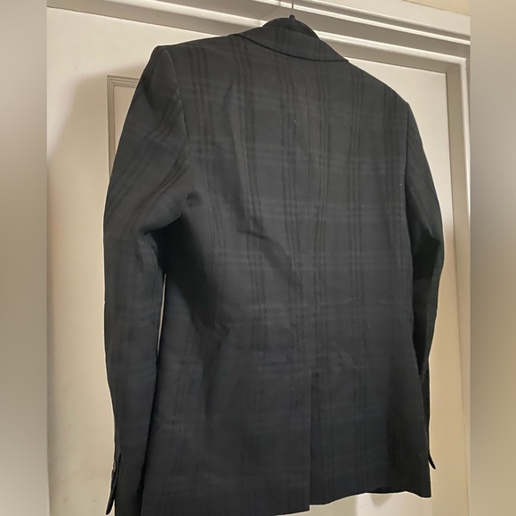 Zara Man Black Gingham Checker Pattern Cotton Wool Blend blazer suit jacket - Picture 13 of 15